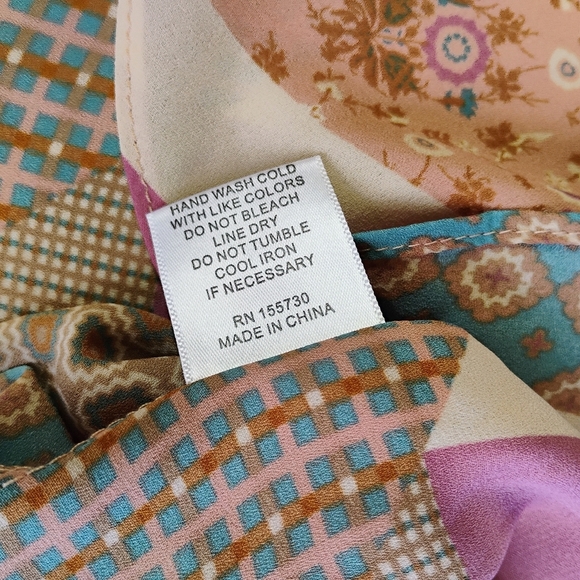 Rose & Olive Patchwork Quilt Button Up Top Womens XL Boho Grandmacore Retro - Picture 7 of 11